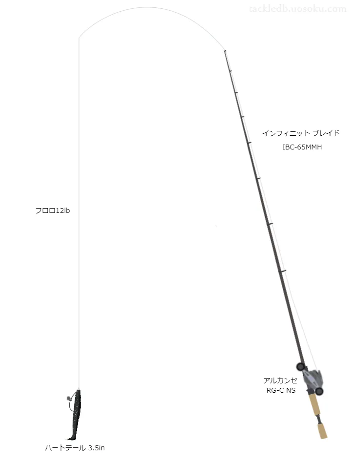 霞ヶ浦ハートテール3.5にゃん玉リグ用タックル