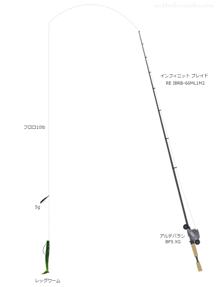 霞ヶ浦レッグワーム2.9フリーリグ用タックル