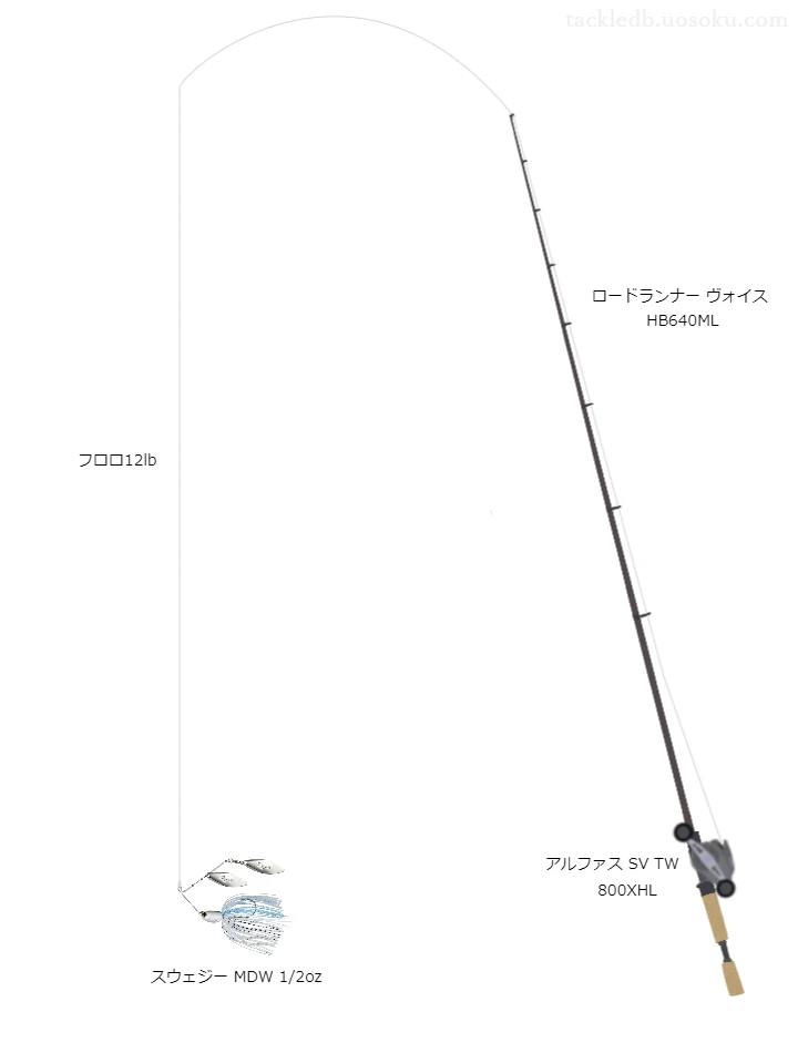 スウェジーMDW1/2ozのためのバスタックル【仮想インプレ】