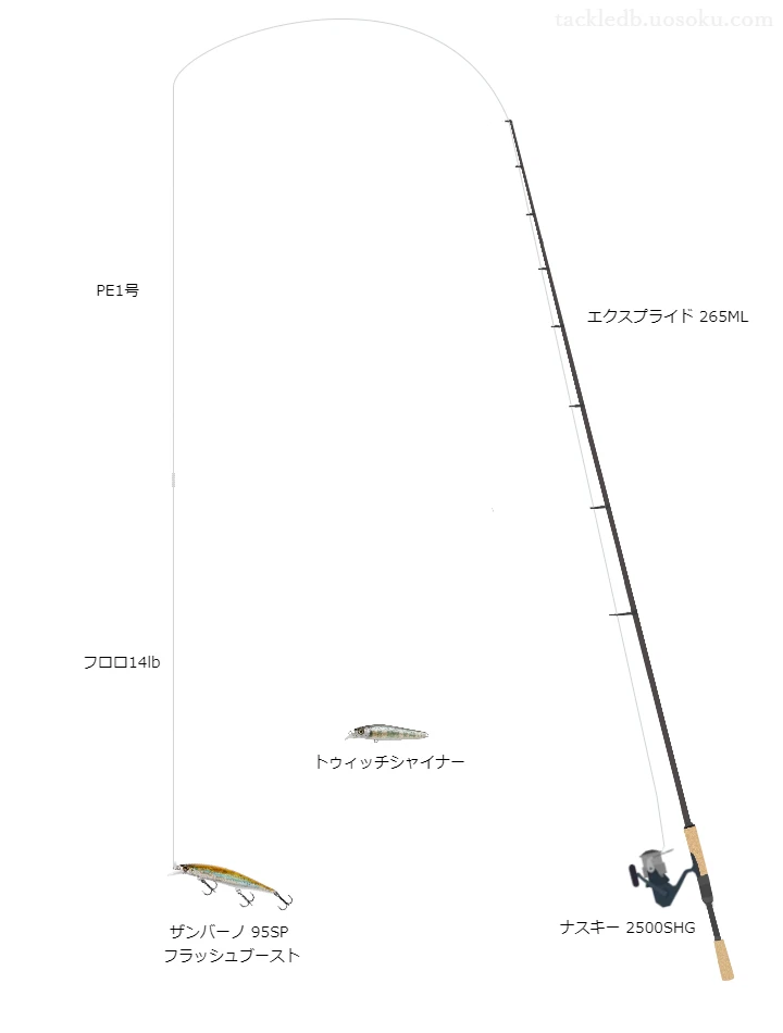 エクスプライド265MLとナスキー2500SHGの組合せによるバスタックル【仮想インプレ】