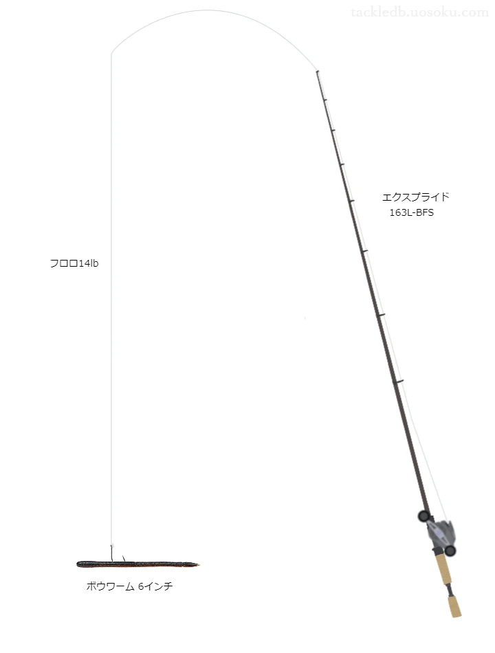 フロロドレイク14lbをBLACKMAX-Lと共に使用したバスタックル【仮想インプレ】