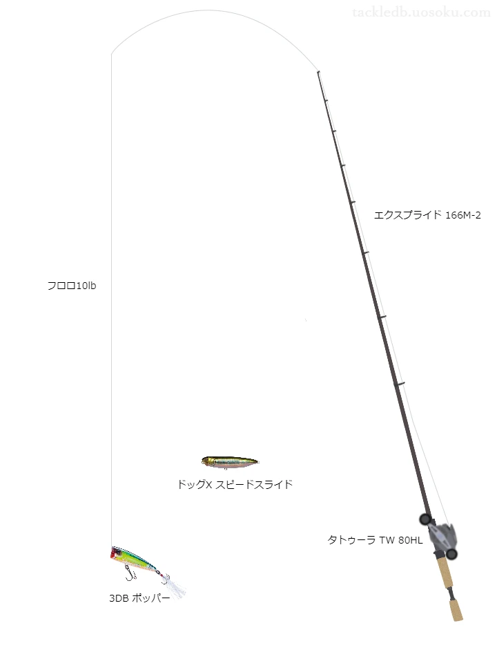 中級者に適したバス釣りタックル。エクスプライド166M-2とダイワのリール