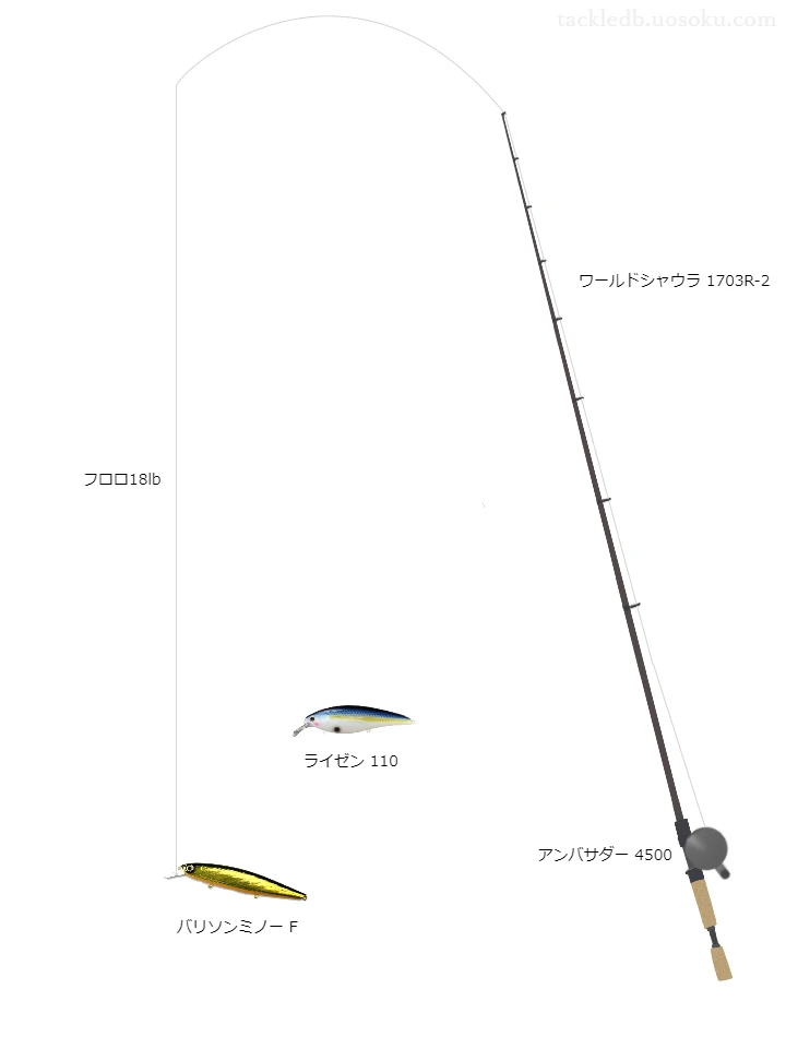 ワールドシャウラ1703R-2とアンバサダー4500のバランスによるバス釣りタックル【仮想インプレ】