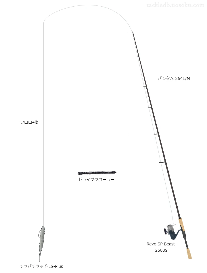 バンタム264L/MとアブガルシアのリールでジャバシャッドIS-Plusを使用するタックル