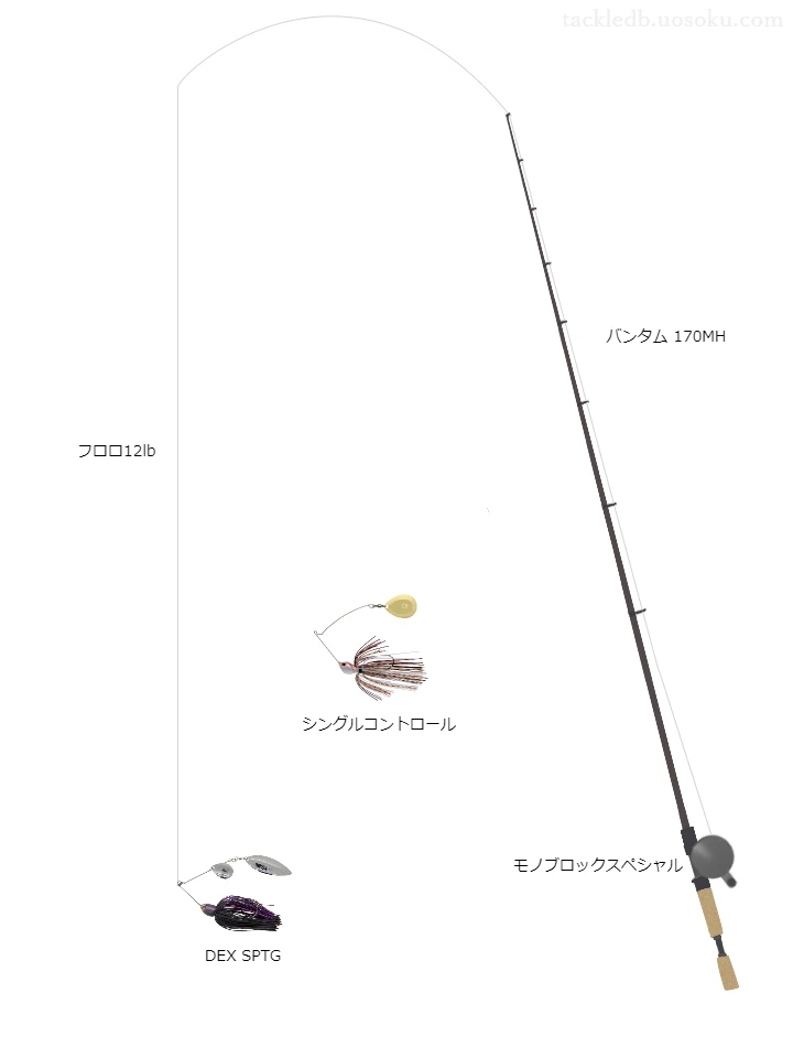 バンタム170MHとメガバスのリールでDEXSPTGを使用するタックル