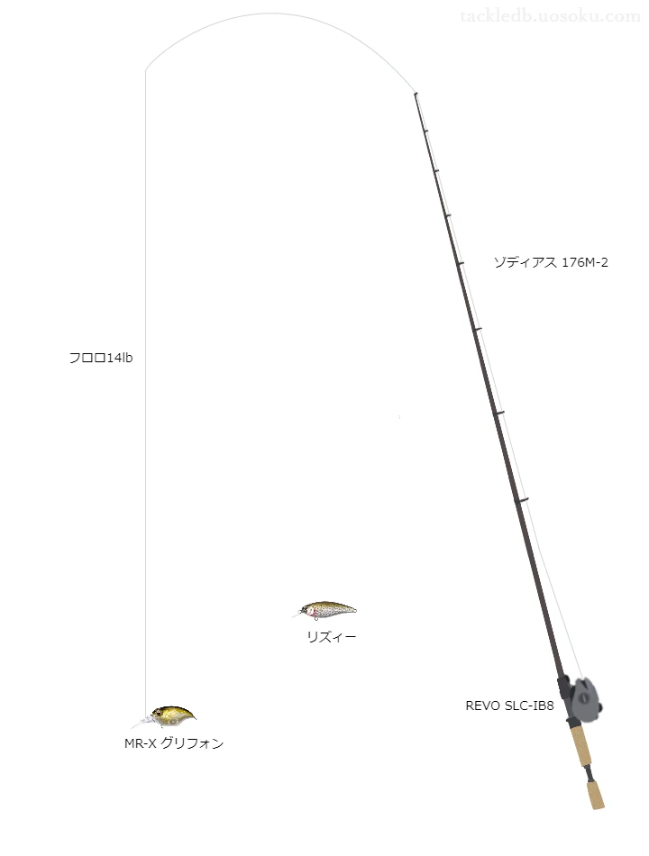 中級者に適したバス釣りタックル。ゾディアス176M-2とアブガルシアのリール