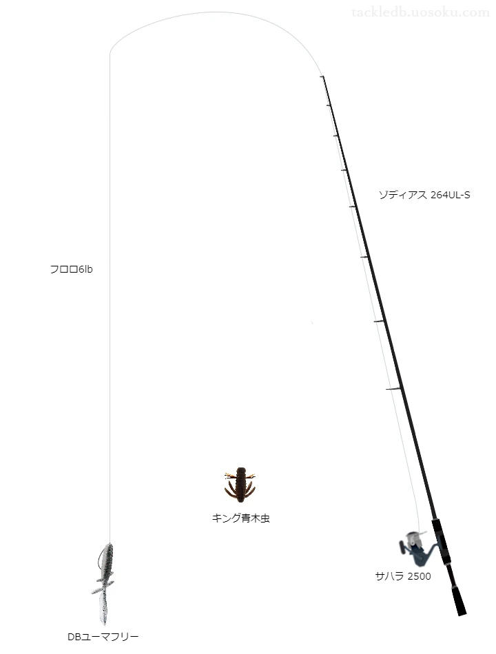 ゾディアス264UL-Sとサハラ2500の組合せによるバスタックル【仮想インプレ】