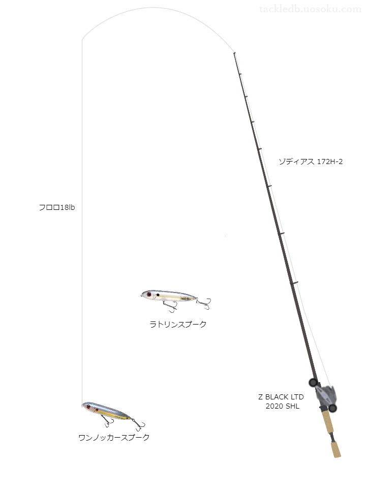 ゾディアス172H-2とZ BLACK LTD 2020SHL及びワンノッカースプークラインによるバス釣りタックル