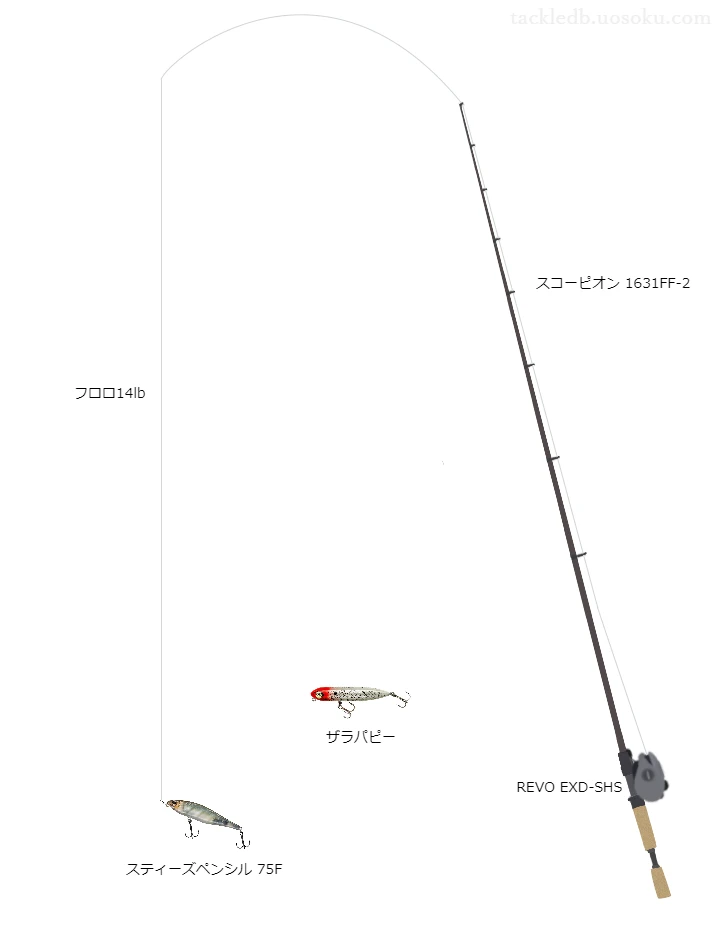 【野池】スティーズペンシル75Fのためのバス釣りタックル【スコーピオン1631FF-2】