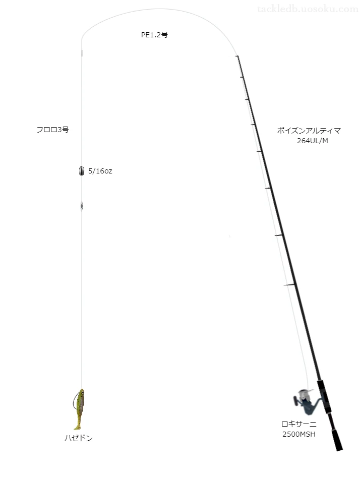 ポイズンアルティマ264UL/Mとロキサーニ2500MSHの組合せによるバスタックル【仮想インプレ】