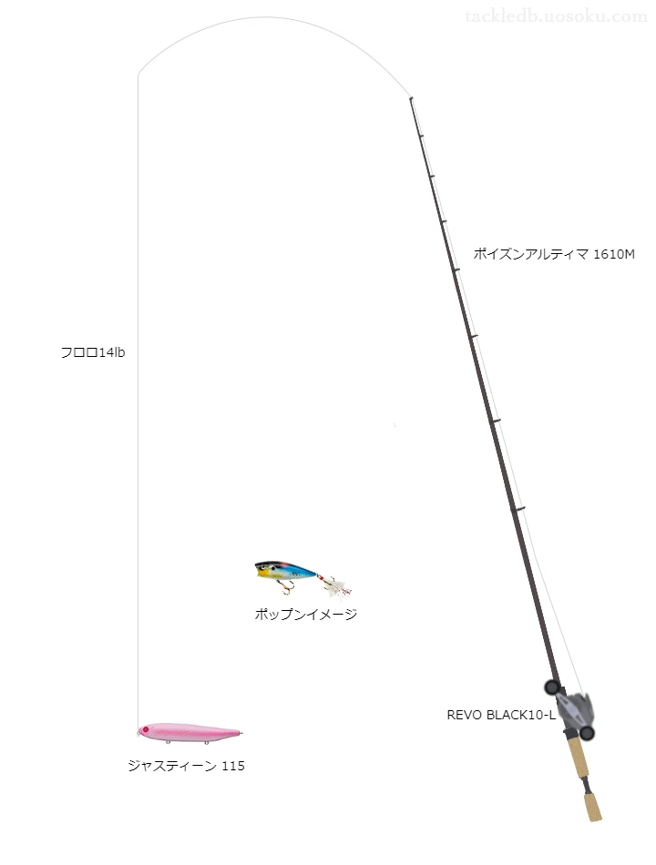 ジャスティーン115のためのバス釣りタックル【ペンシル】