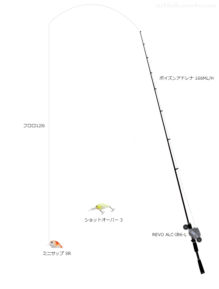 ポイズンアドレナ166ML/HとアブガルシアのリールでミニサップSRを使用するタックル