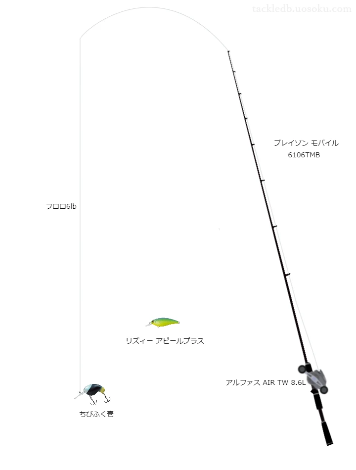 レッドスプールBFspec6lbをアルファスAIRTW8.6Lと共に使用したバスタックル【仮想インプレ】