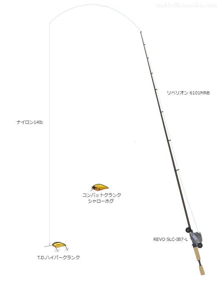 中級者に適したバス釣りタックル。リベリオン6101MRBとアブガルシアのリール