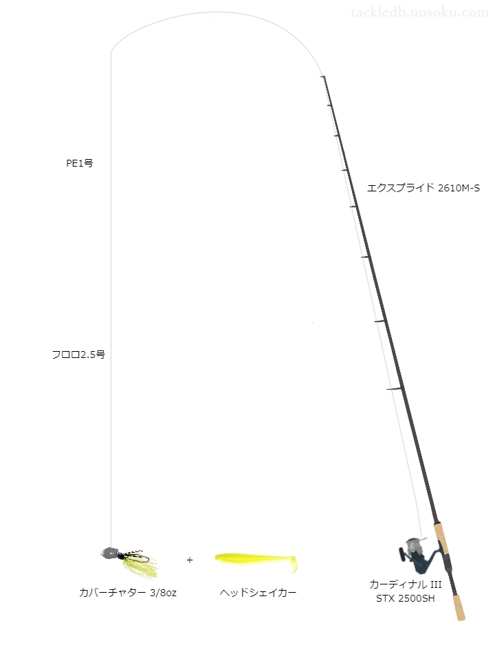 エクスプライド2610M-SとカーディナルIIISTX2500SHのバランスによるバス釣りタックル【仮想インプレ】