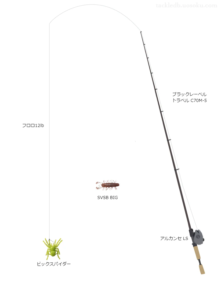 上級者向けバス釣りタックル。ブラックレーベルトラベルC70M-5とZPIのリール