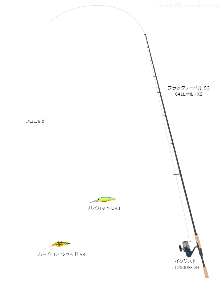 ハードコアシャッドSRのためのバス釣りタックル【シャッド】