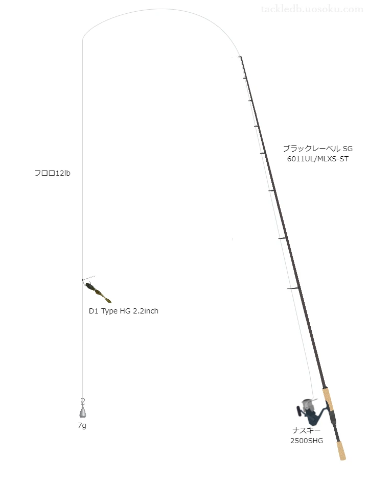 ブラックレーベルSG6011UL/MLXS-STとナスキー2500SHGのバランスによるバス釣りタックル【仮想インプレ】