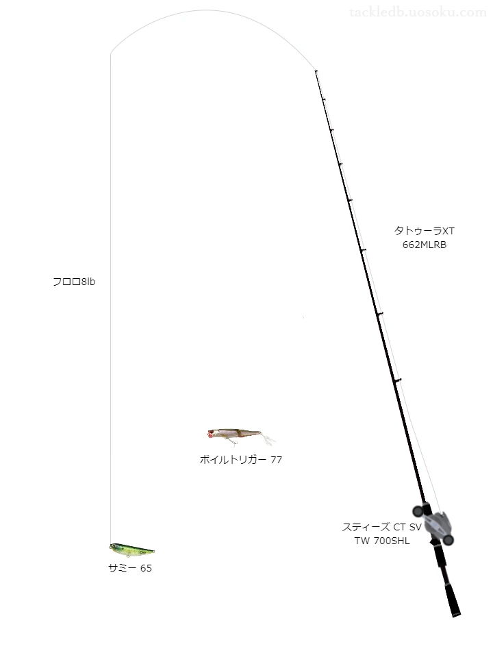 【椛の湖】サミー65のためのバス釣りタックル【タトゥーラXT662MLRB】