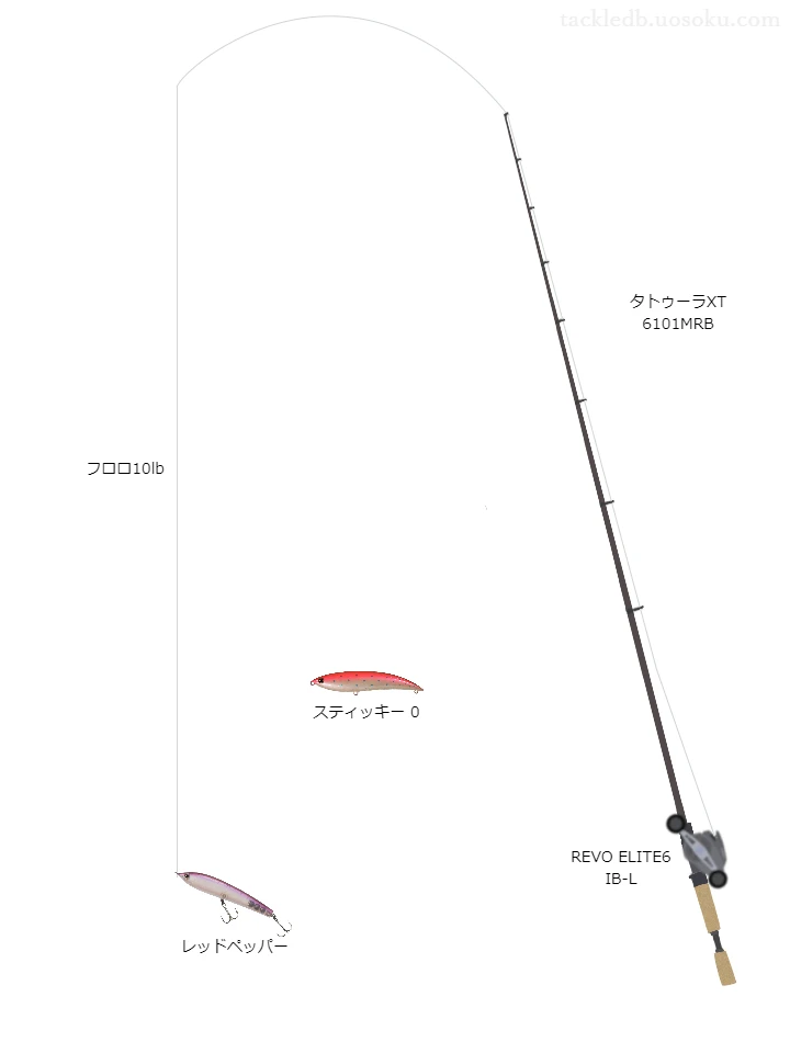 レッドペッパーのためのバス釣りタックル。ダイワのロッドとアブガルシアのリール