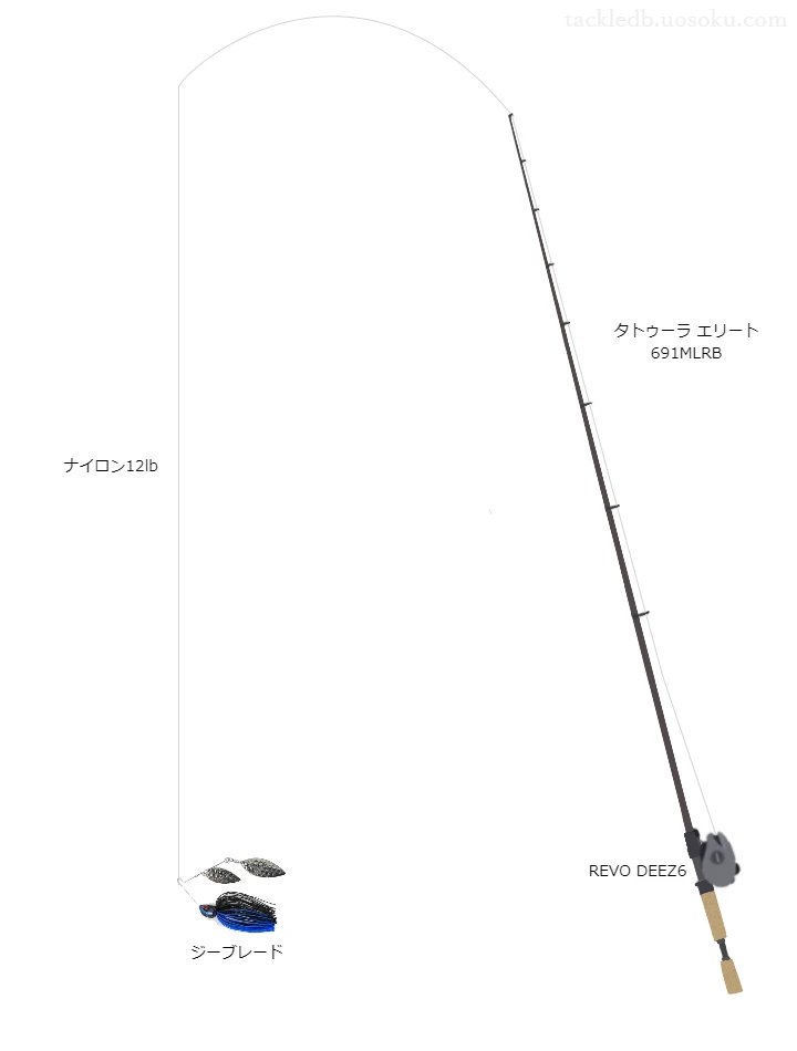 中級者に適したバス釣りタックル。タトゥーラエリート691MLRBとアブガルシアのリール