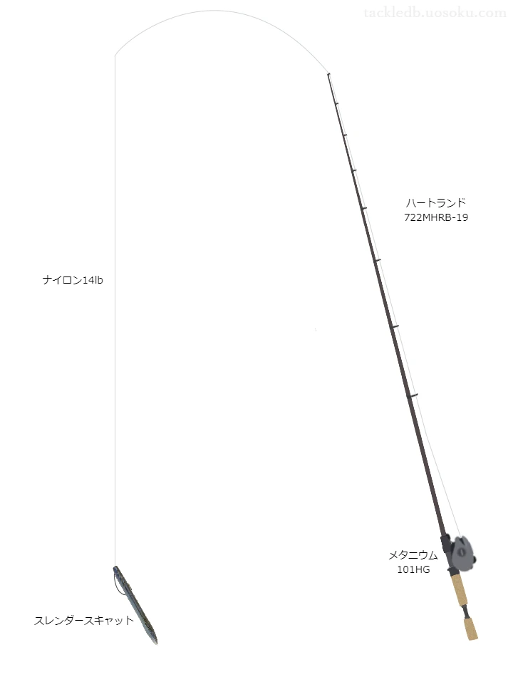 上級者向けバス釣りタックル。ハートランド722MHRB-19とシマノのリール