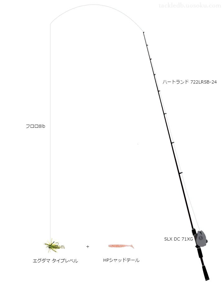 ハートランド722LRSB-24とシマノのリールでエグダマタイプレベルを使用するタックル