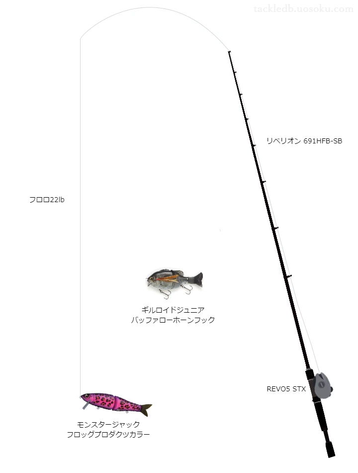 リベリオン691HFB-SBとREVO5STXの組合せによるバスタックル【仮想インプレ】