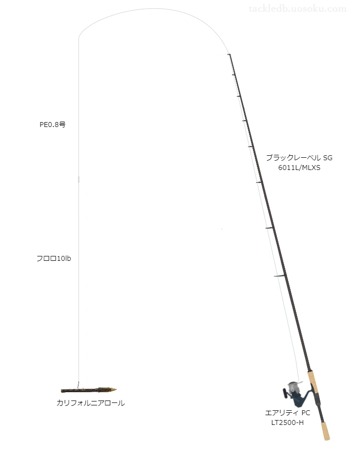 ブラックレーベルSG6011L/MLXSとエアリティPCLT2500-Hの組合せによるバスタックル【仮想インプレ】