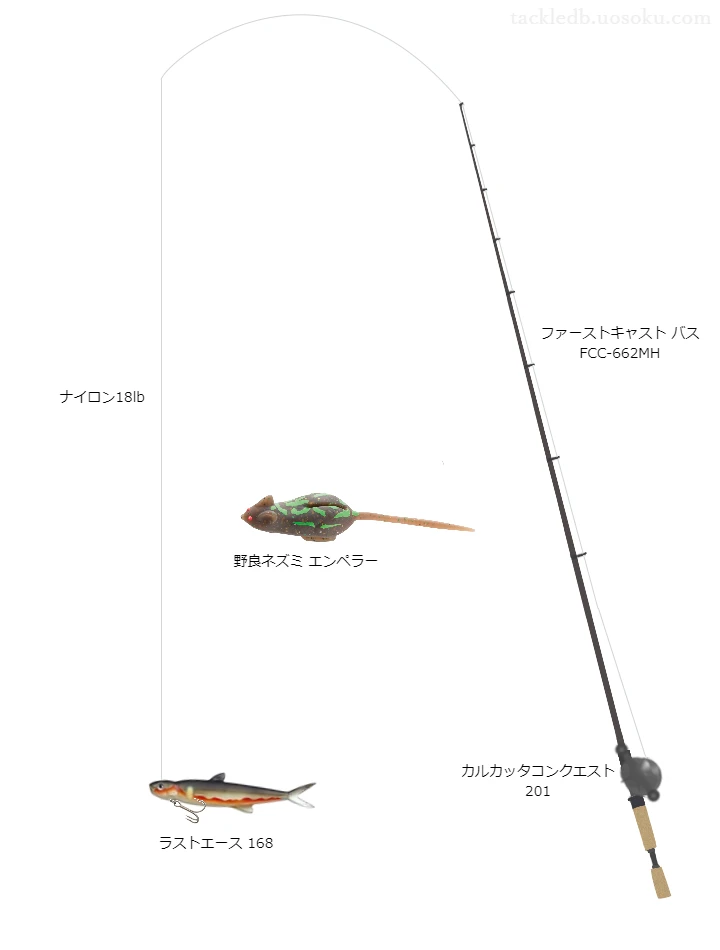 ラストエース168用バス釣りタックル【ファーストキャストバスFCC-662MH】