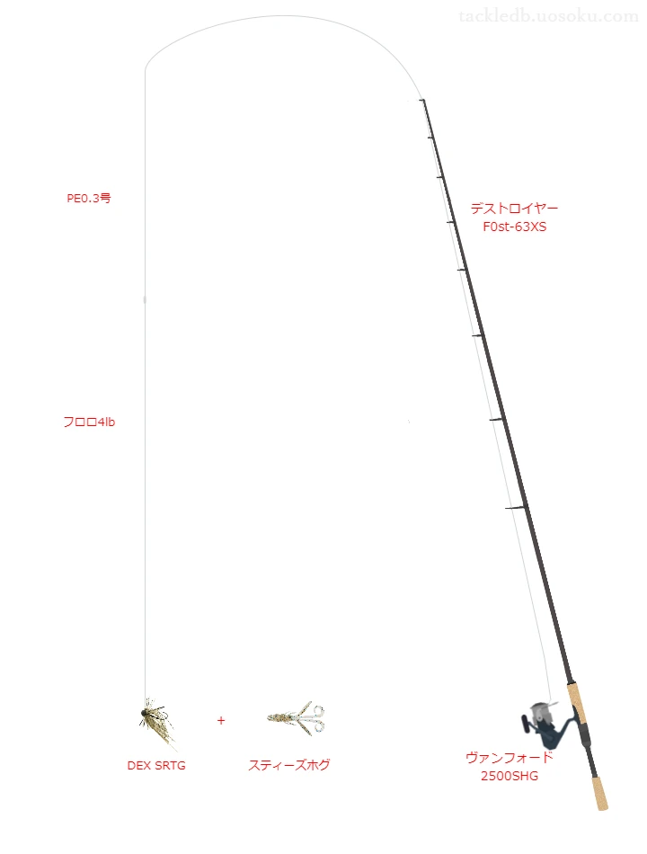 デストロイヤー F0st-63XSとヴァンフォード 2500SHG,DEX SRTGによるバス釣りタックル【仮想インプレ】