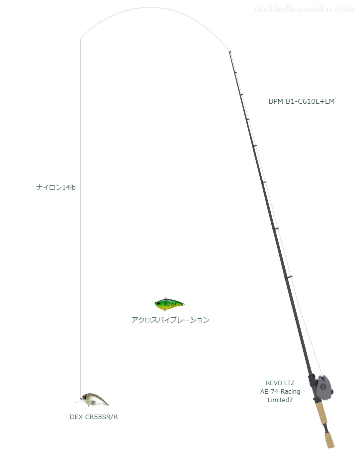 【柳井原貯水池】DEX CR55SR/Rのためのバス釣りタックル【BPM B1-C610L+LM】