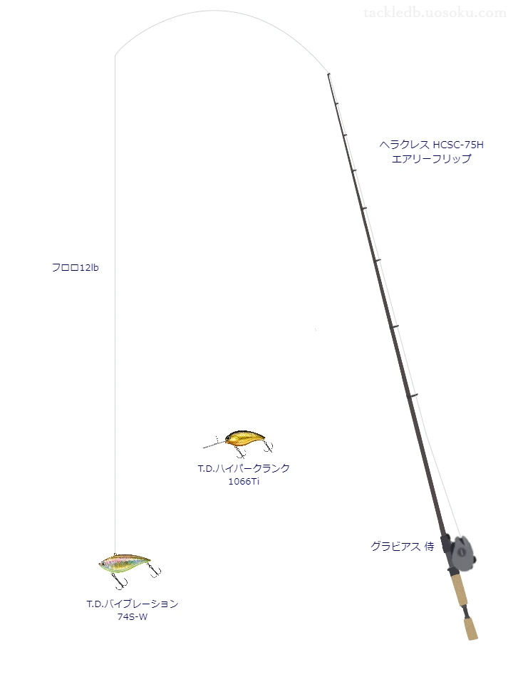 ヘラクレス HCSC-75H エアリーフリップとバイブレーションによるバス釣りタックル【Vインプレ】