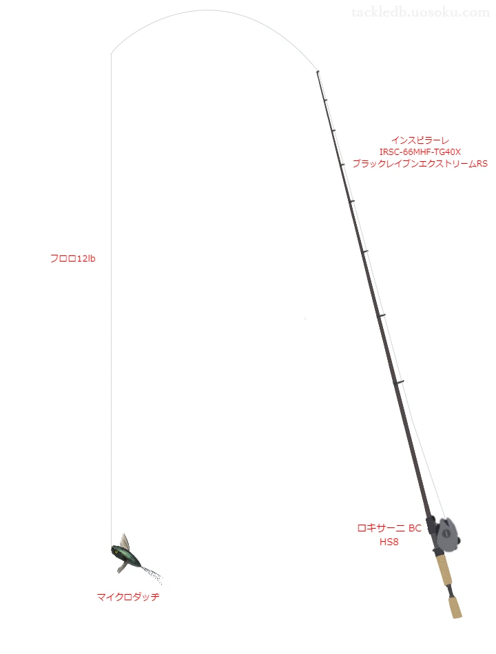 インスピラーレ IRSC-66MHF-TG40X ブラックレイブンエクストリームRSと ロキサーニ BC HS8の調和によるバス釣りタックル【仮想インプレ】