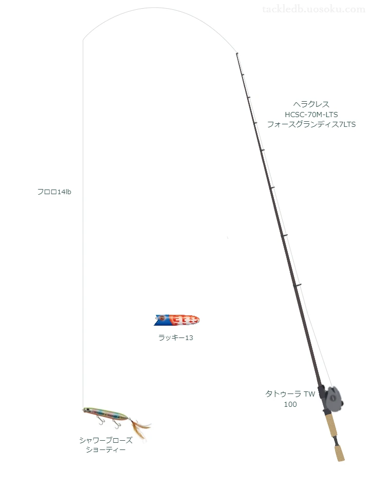 ヘラクレス HCSC-70M-LTS フォースグランディス7LTSとタトゥーラ TW 100の調和によるバス釣りタックル【仮想インプレ】