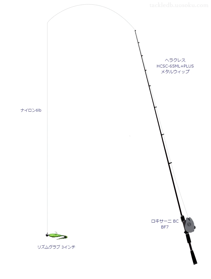 エバーグリーンのヘラクレス HCSC-65ML+PLUS メタルウィップと ロキサーニ BC BF7によるバス釣りタックル【仮想インプレ】