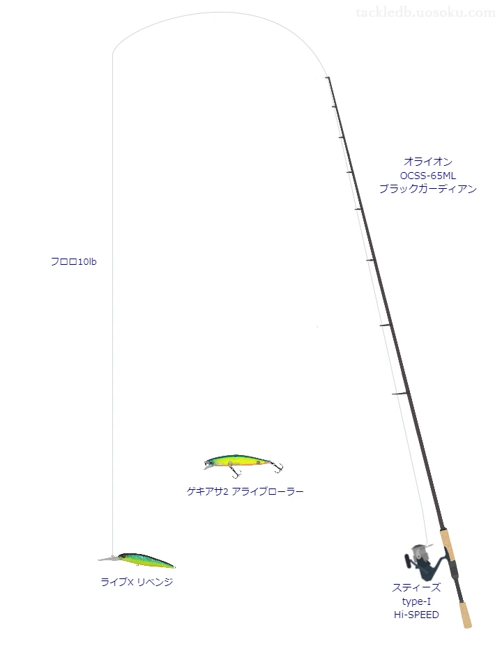 上級者向けバス釣りタックル。オライオン OCSS-65ML ブラックガーディアンとダイワのリール