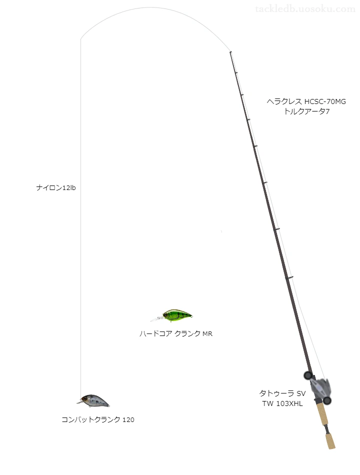 【米泉湖】コンバットクランク 120を活かすバス釣りタックル【仮想インプレ】