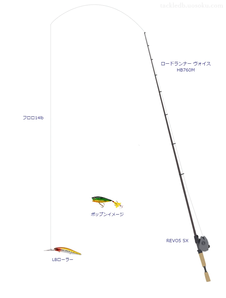 ロードランナー ヴォイス HB760M, REVO5 SX ,ミノーを使うバス釣りタックル【仮想インプレ】