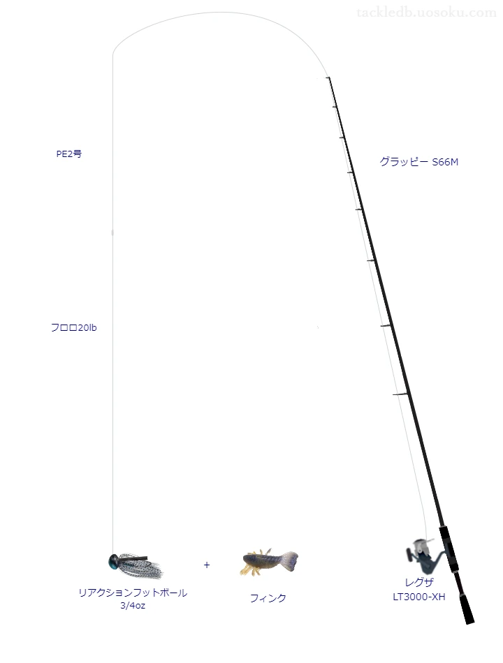 グラッピー S66Mとレグザ LT3000-XHを組み合わせたバスタックル【仮想インプレ】