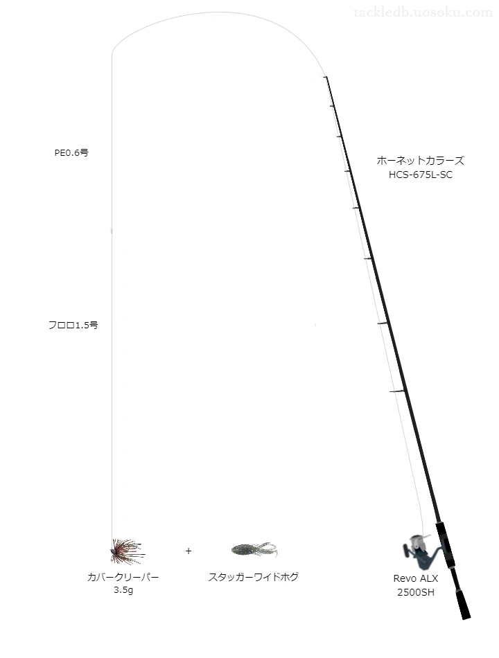 ホーネットカラーズ HCS-675L-SC,Revo ALX 2500SH,スモラバを使うバス釣りタックル【仮想インプレ】