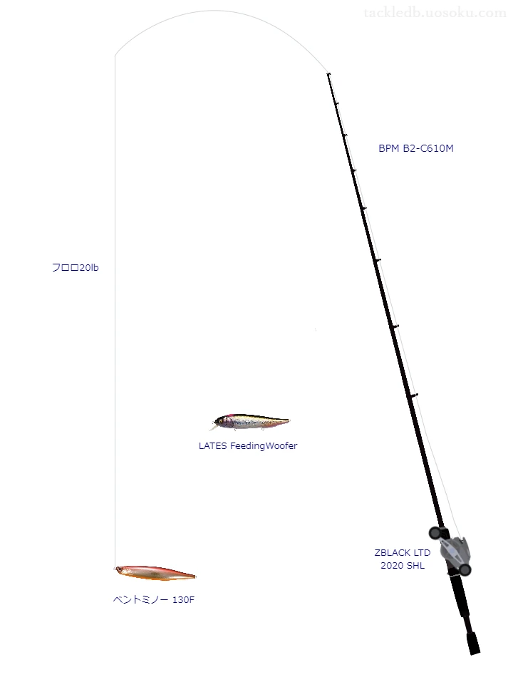 【中田冠木沼親水公園】ベントミノー 130Fのためのバス釣りタックル【BPM B2-C610M】