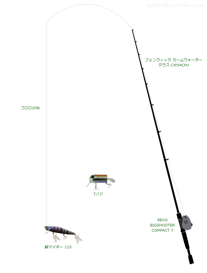 フェンウィック カームウォーター グラス CW54CMJで躱マイキー115を使うバス釣りタックル【仮想インプレ】