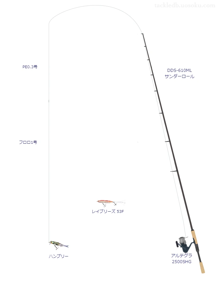 DDS-610ML サンダーロールとシマノのリールでハンプリーを使用するタックル