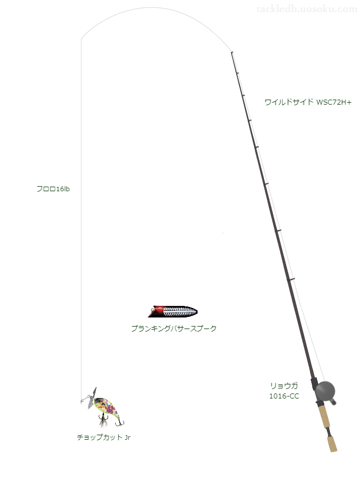 ワイルドサイド WSC72H+とダイワのリールでチョップカット Jrを使用するタックル