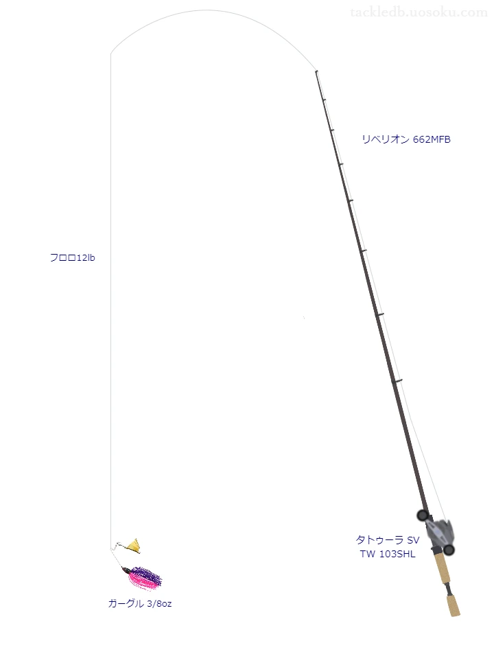 レッドスプール BF spec 12lbをリベリオン 662MFBと使用したベイトタックル【仮想インプレ】