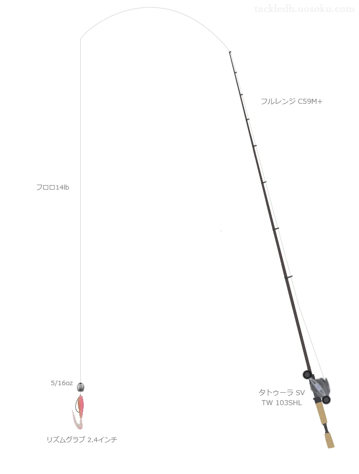 シーガー R18 BASS 14lbをフルレンジ C59M+と使用したベイトタックル【仮想インプレ】