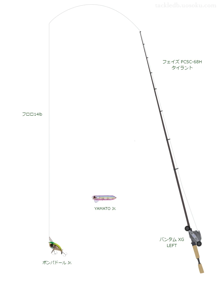 【キングフィッシャー】ポンパドール Jr.のためのバス釣りタックル【フェイズ PCSC-68H タイラント】