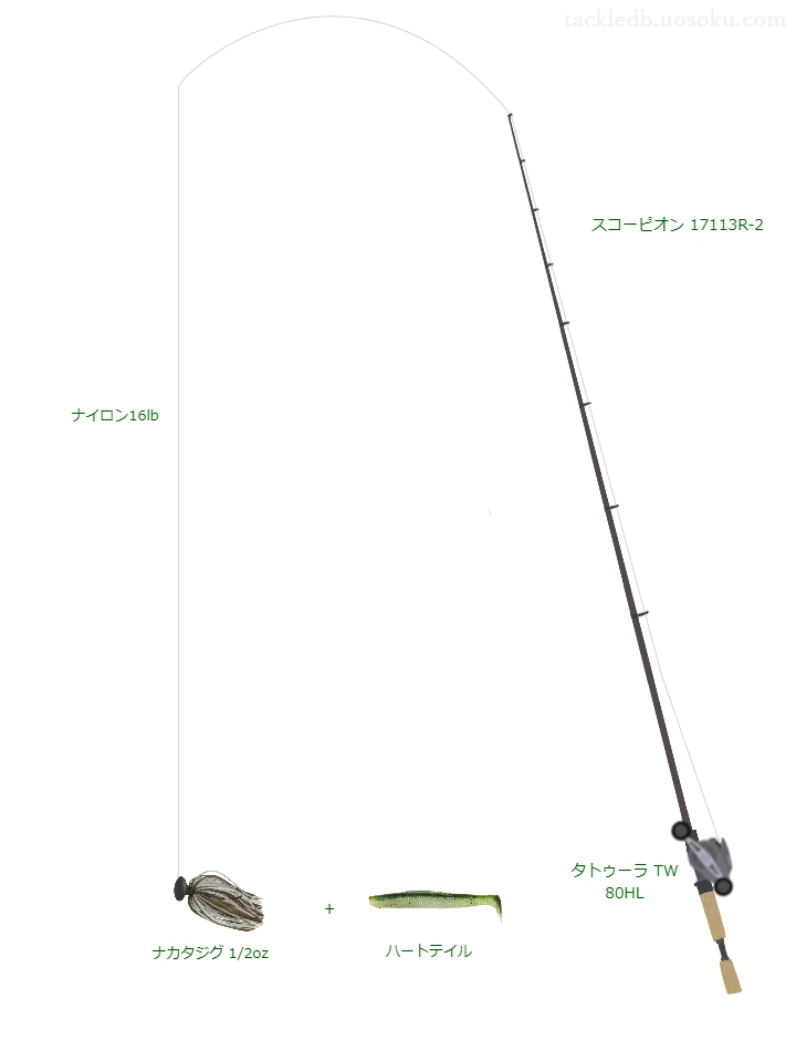 スコーピオン 17113R-2とタトゥーラ TW 80HLによる中価格帯バス釣りタックル【仮想インプレ】