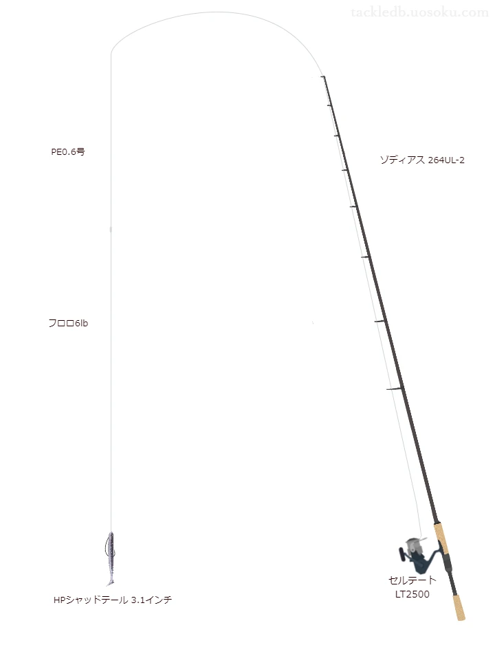 ゾディアス 264UL-2でワームを使うバス釣りタックル【仮想インプレ】